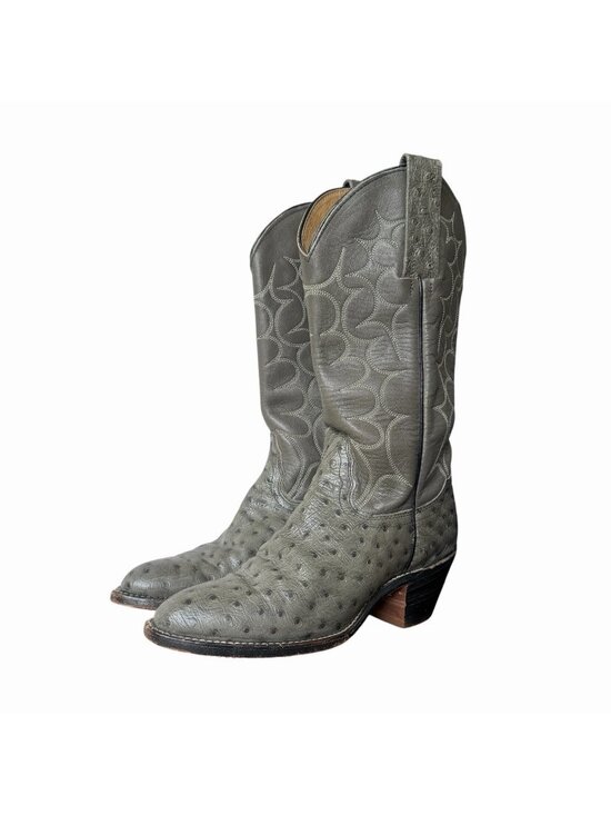 Frye Shoes - Vintage Frye Ostrich Quill Leather Women’s Western Cowboy Boots 6 B